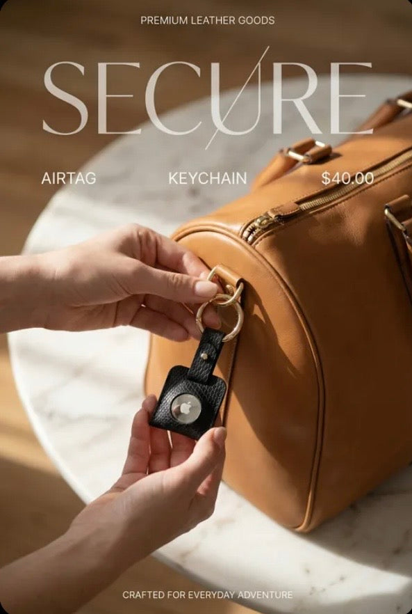 LEATHER AIRTAG KEYCHAIN