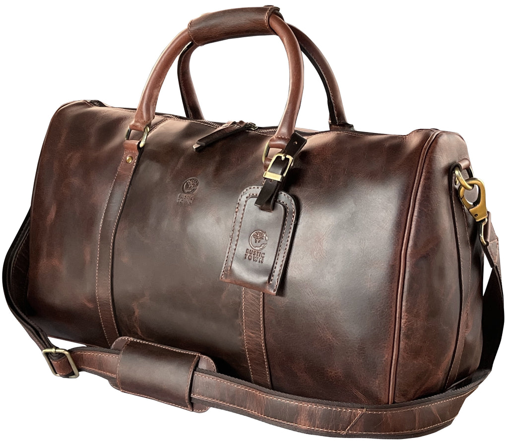 Leather Travel Bag for Men Duffel Gym Sports Overnight Weekend Duffle Bag Carry on Luggage by , Mulberry
