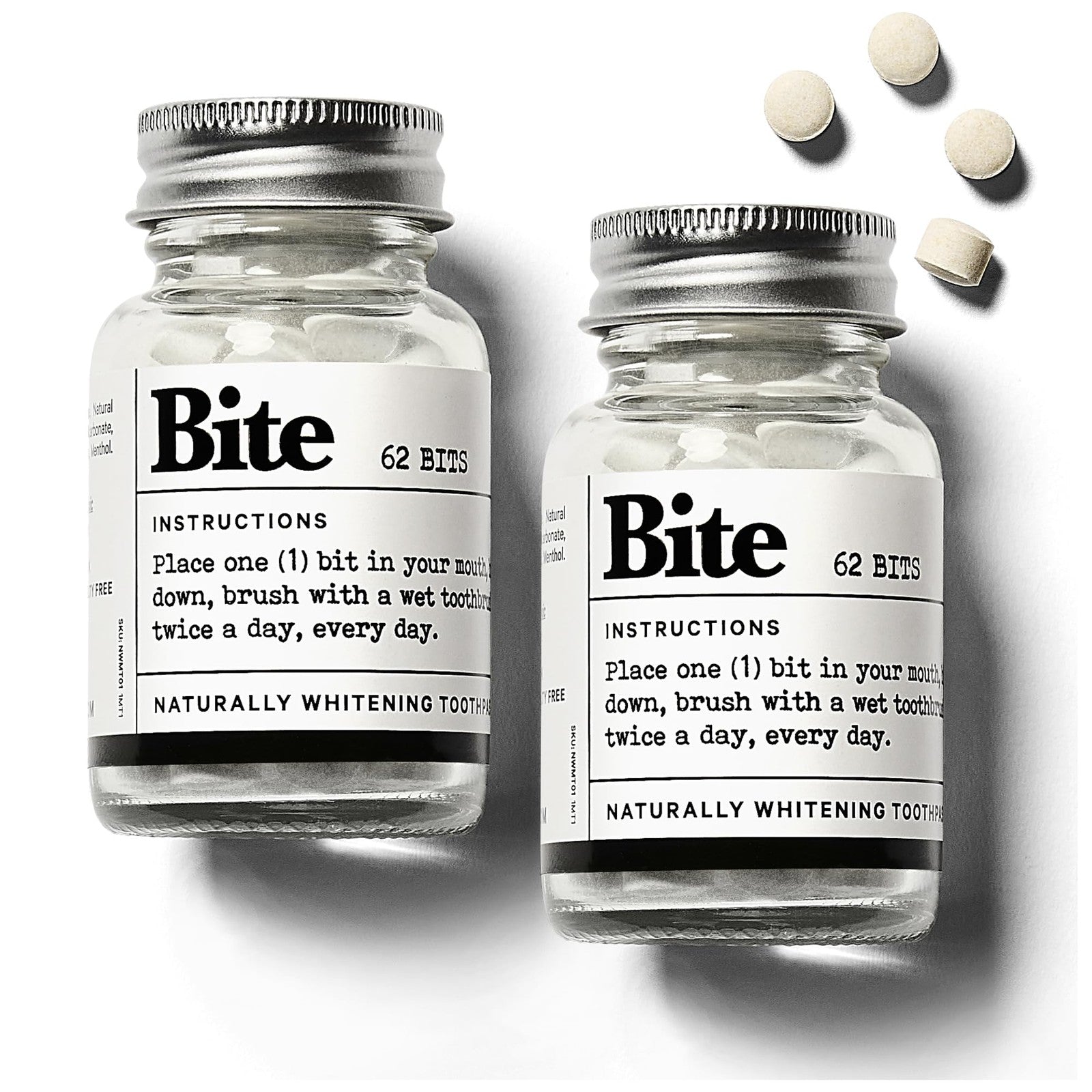 Bite Whitening Toothpaste Tablets – Nano Hydroxyapatite & Xylitol (Min